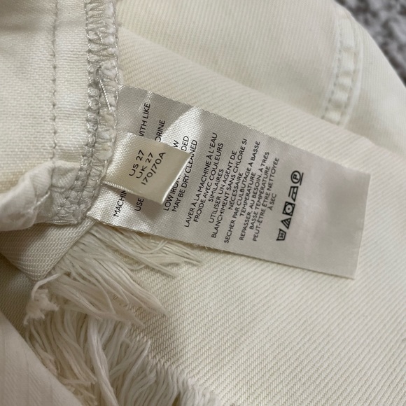 We The Free Distressed Light Ivory washed Jean Skirt - Picture 6 of 10